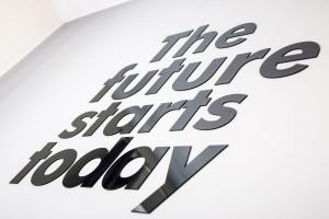 a rendering of the future starts today text at Vigo Hotel in Łódź