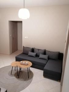 a living room with a couch and a table at ANIA'S APARTMENT ( ΣΤΟ ΚΕΝΤΡΟ ΤΗΣ ΚΟΖΑΝΗΣ ) in Kozani