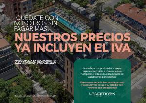 Un folleto para un hotel en una ciudad en Landmark Hotel en Medellín