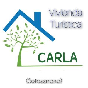 Sotoserrano的住宿－Casa Carla，房屋和树的标志