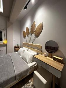 Postel nebo postele na pokoji v ubytování Tiny Nest Sindos
