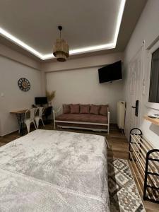 TV a/nebo společenská místnost v ubytování Tiny Nest Sindos