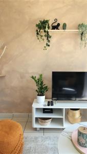 TV a/nebo společenská místnost v ubytování Logement moderne et lumineux Terrasse et Parking