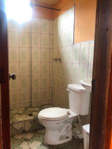 a bathroom with a toilet and a sink at Hotel IntyKucha in San Rafael