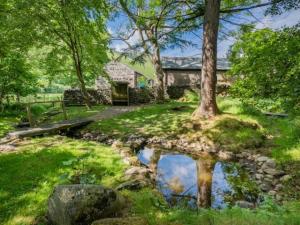 a house with a tree and a pond in the yard at 2 Bed in Mosedale SZ092 in Mosedale