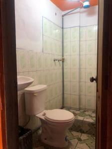 bagno con servizi igienici e lavandino di Hotel IntyKucha a San Rafael