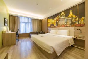 Postel nebo postele na pokoji v ubytování Atour Hotel Xujiahui Meiying + 37 fotografií