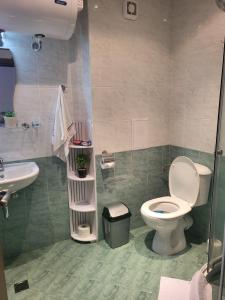 a bathroom with a toilet and a sink at Beautiful Apartment in Bansko +58 photos