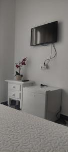 TV a/nebo společenská místnost v ubytování Hostal Restaurante La Giralda