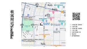 a map showing the location of a subway station at 軟寓 nńg inn in Tainan