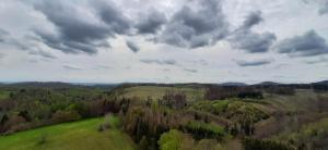 una vista aérea de un campo verde con árboles en Apartment 574, en Braunlage