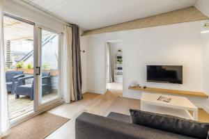 羅亞爾河畔科訥庫爾的住宿－MAYA Appartements & Suites，带沙发和电视的客厅