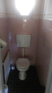 een badkamer met een toilet met een licht erboven bij Rooming Green Weyregg in Weyregg