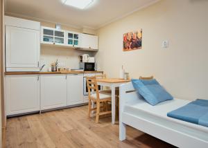 Kuchyňa alebo kuchynka v ubytovaní Palmy Apartmanhouse Maglód