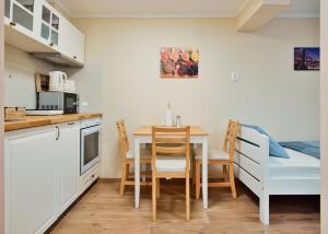 Kuchyňa alebo kuchynka v ubytovaní Palmy Apartmanhouse Maglód