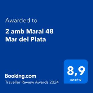 Сертификат, награда, табела или друг документ на показ в 2 amb Maral 48 Mar del Plata