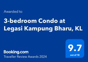 3-bedroom Condo at Legasi Kampung Bharu, KL