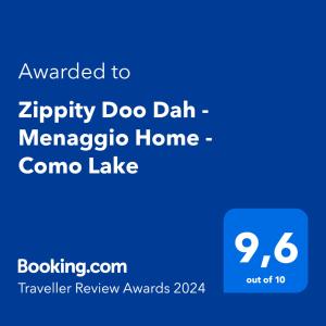 a screenshot of the zippery dog daily magazine home comono lake at Zippity Doo Dah - Menaggio Home - Como Lake in Menaggio