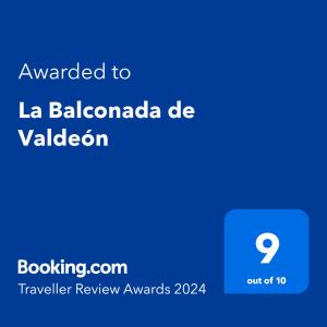 uma imagem de um telemóvel com o texto atribuído à la balonelada de em La Balconada de Valdeón em Posada de Valdeón