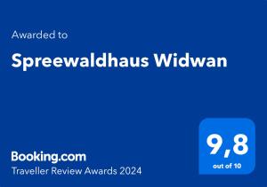 Spreewaldhaus Widwan的证书、奖牌、标识或其他文件