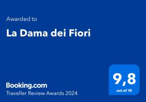 a blue screen with the words la dana del fl confront at La Dama dei Fiori in Vimercate