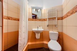 a bathroom with a toilet and a sink at Willa Bartek in Zakopane