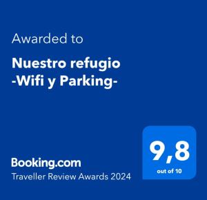 Certifikát, ocenenie alebo iný dokument vystavený v ubytovaní Nuestro refugio - Casco Viejo con wifi y parking gratuito-