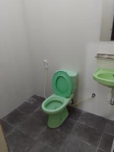 a bathroom with a green toilet and a sink at Serene Inn Kandana in Kandana