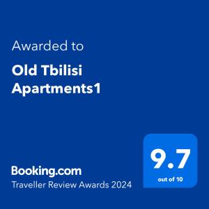 Сертификат, награда, вывеска или другой документ, выставленный в Old Tbilisi Apartments1