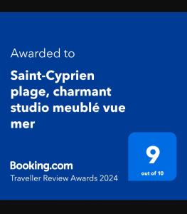 Fotografie z fotogalerie ubytování Saint-Cyprien plage, charmant studio meublé vue mer v destinaci Saint-Cyprien
