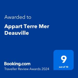 a screenshot of a phone with the app terrier ment receivable at Appart Terre Mer Deauville in Bonneville-sur-Touques