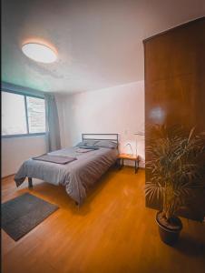 Llit o llits en una habitació de Central & Cozy Studio with Rooftop View 1