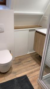 a bathroom with a toilet and a sink at De Berghut Durbuy - Chalet nr 104 in Durbuy