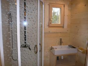 een badkamer met een wastafel en een douche bij Chalet - Chalets 494 in Lans-en-Vercors