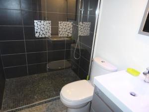 łazienka z prysznicem, toaletą i umywalką w obiekcie Résidence Le Chateau Durieux 1 - Ravissant petit studio au coeur de la ville ! MAE-1064 w Aix-les-Bains
