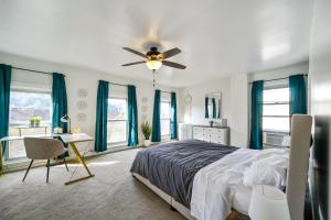 a bedroom with a bed and a ceiling fan at CONSHOHOCKEN: Quality & Location in Conshohocken