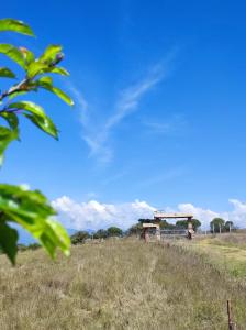 an old building in the middle of a field at Finca Buenos aires in Oicatá