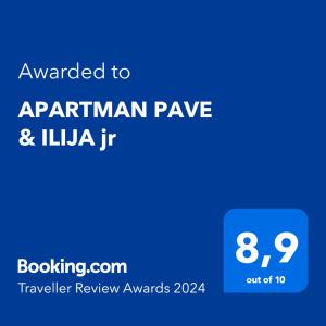 a blue text box with the words explained to aprilanan rave and iliana at APARTMAN PAVE & ILIJA jr in Lopar