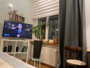 shared Appartment , Zimmer mieten في كولونيا: غرفة معيشة مع تلفزيون وسرير