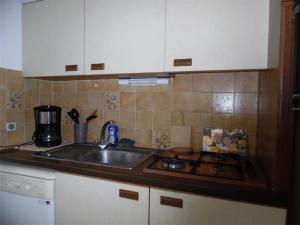 a kitchen with a sink and a counter top at Appartement Canet-Plage, 2 pièces, 4 personnes - FR-1-750-6 in Canet-en-Roussillon