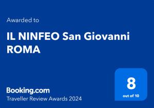 Certifikát, ocenenie alebo iný dokument vystavený v ubytovaní IL NINFEO San Giovanni ROMA