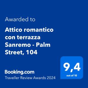 una captura de pantalla de un teléfono celular con el texto quería africa romacca en Attico romantico con terrazza Sanremo - Palm Street, 104, en San Remo