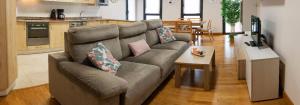 sala de estar con sofá y mesa en Apartamento Baztan Berri, en Elizondo