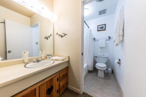 un bagno con lavandino e WC di Cozy Studio w/Partial Lake view #224 at Donner Lake Village a Truckee