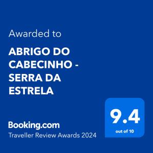 una casella di testo blu con le parole africa do cabiglia e santa di ABRIGO DO CABECINHO - SERRA DA ESTRELA a Cortes do Meio