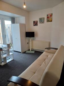 a living room with a couch and a television at Fresher Space Home Stay in Birmingham