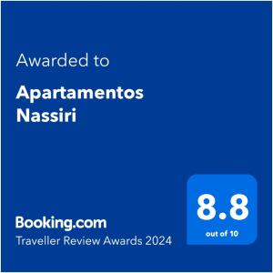 Certificat, récompense, panneau ou autre document affiché dans l'établissement Apartamentos Nassiri