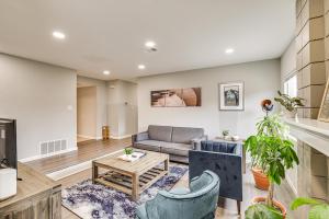 a living room with a couch and a table at Stylish San Jose Retreat - 7 Mi to Downtown in San Jose