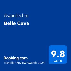 Certifikát, ocenenie alebo iný dokument vystavený v ubytovaní Belle Cove