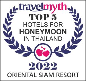 ein Logo für Top-Hotels für Flitterwochen in Thailand in der Unterkunft Oriental Siam Resort - SHA Extra Plus Certified in Chiang Mai